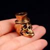 Hatted Skull Head Brass Knife Beads EDC DIY Woven Bracelets Lanyard Pendants Accessories Outdoor Tool Hangings Charms