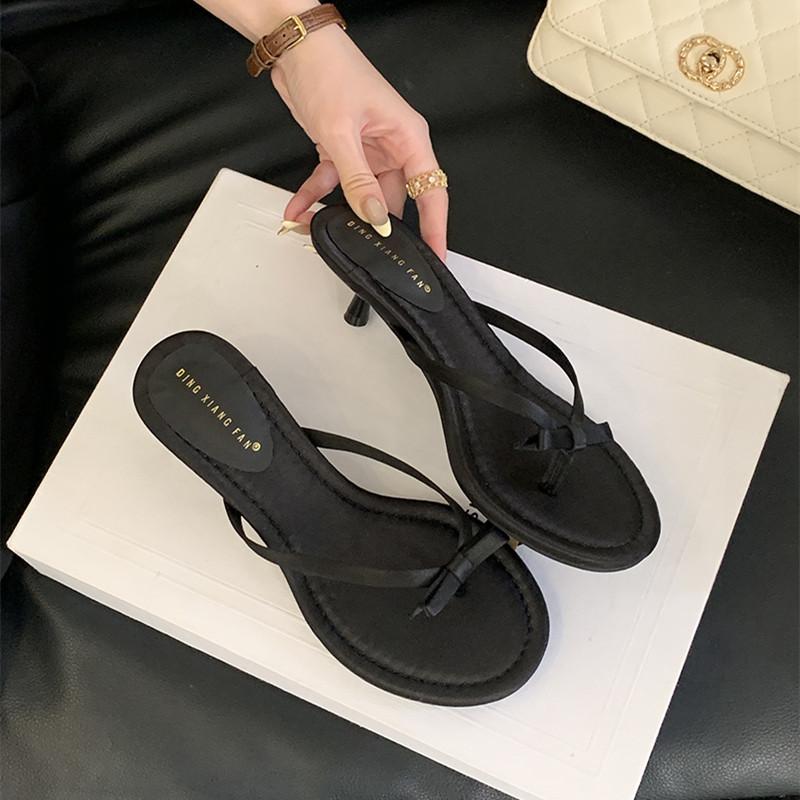 

Fashion Bailamos New Brand Women Slipper Ladies Outdoor Dress Shoes Low Heel Vacation Sandals Fashion Narrow Band Casual Slides 40 чёрный