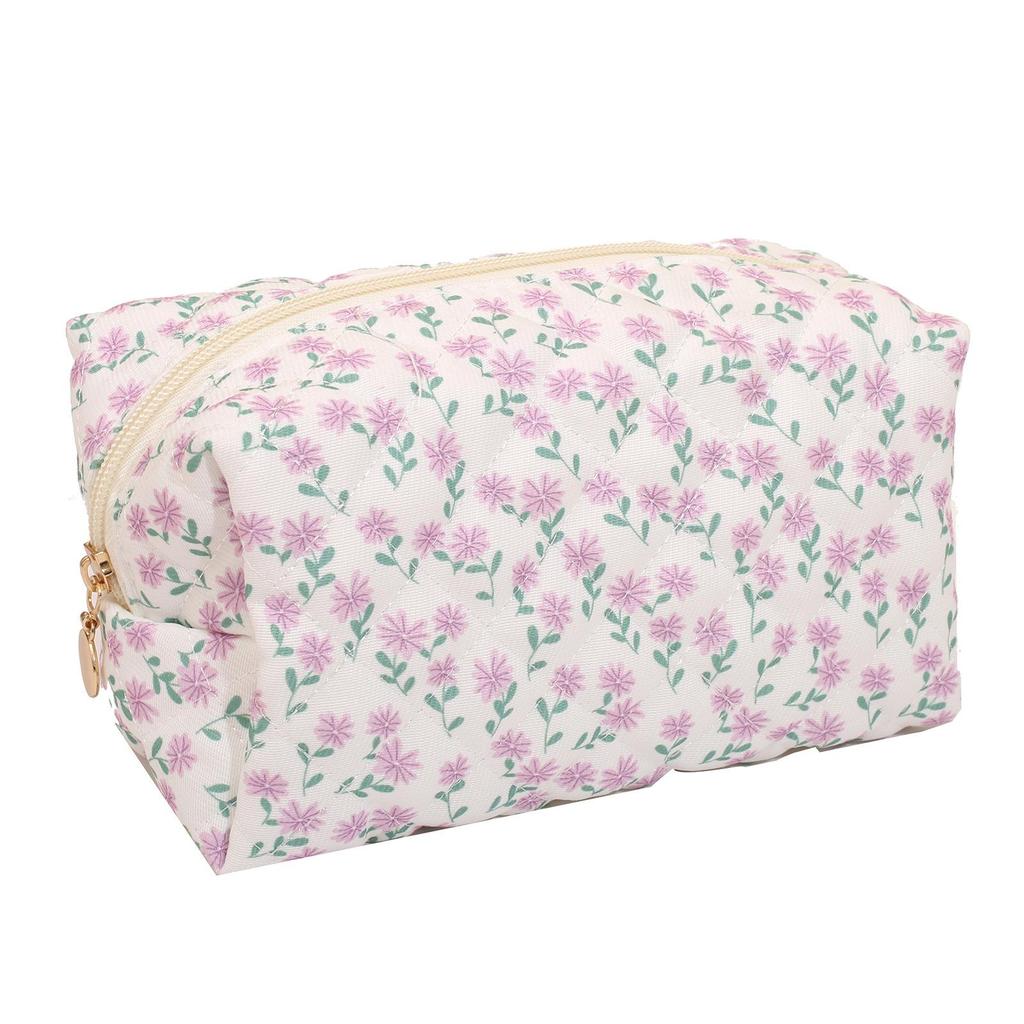 Módny štvorcový dámsky clutch taštička na make-up prenosná roztomilá dámska kozmetická toaletná taštička kabelka so zipsom s potlačou mašle