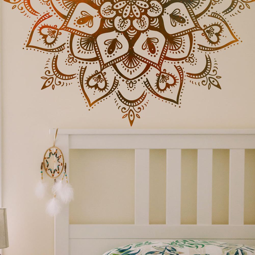 Lotus Wall Sticker Boho Mandala Flower Removable Wall Decals For Living Room Bedroom Tv Wall Decoration