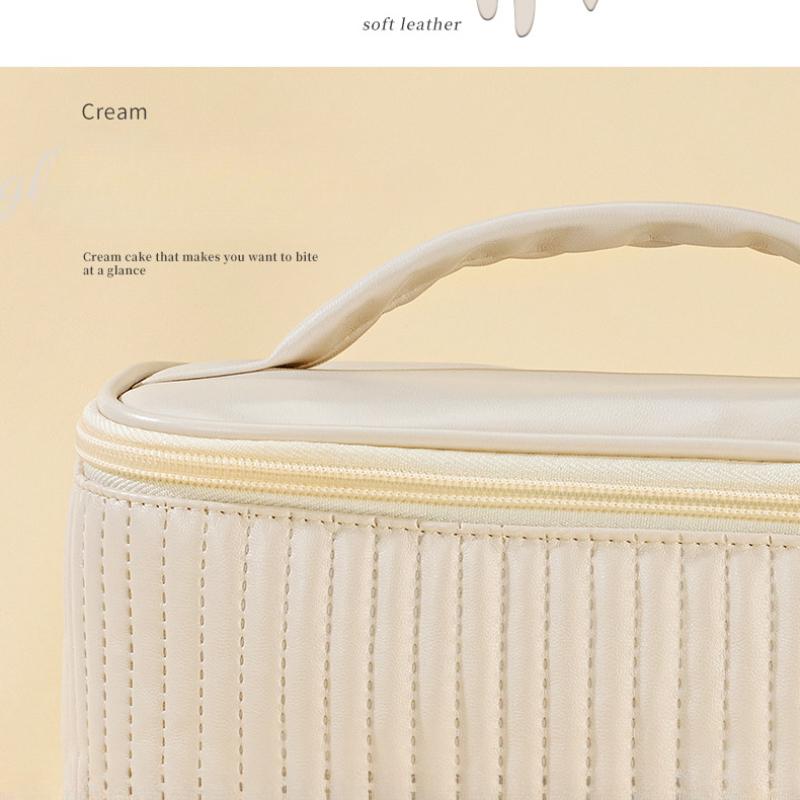 Advanced Sense Cream Cake Cosmetic Bags for Female Hand Carrying Travel Makeup Storage Bag Portable PU Wash Toiletries Bag