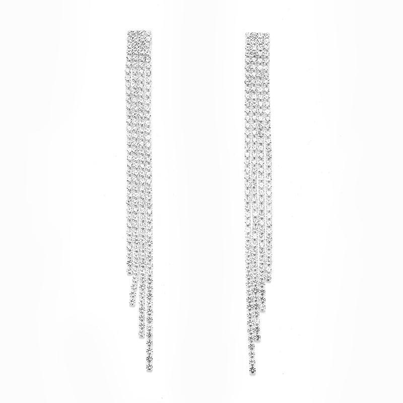 Koreanische Luxus-Strass-Quasten- & Stecker-Ohrringe für Damen