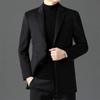 Men's Mid-Length Double-Sided Cashmere Coat with Detachable Down Liner, Casual Wool Suit for Middle-Aged