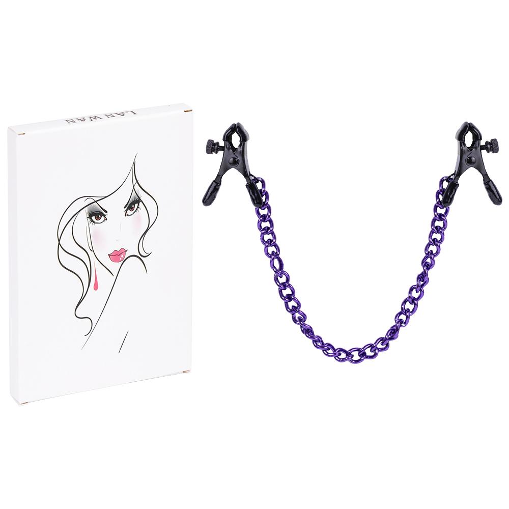 Clemă pentru mamelon cu lanț metalic Agrafe reglabile pentru mamelon BDSM Clip mare pentru sâni Jucării sexuale pentru adulți pentru femei și cupluri