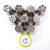 Cake Decorating Supplies Russian Piping Tips 11-Pcs Sets(9 Russian Tips,1 Disposable Pastry Bag 1 Tri-Color Coupler)