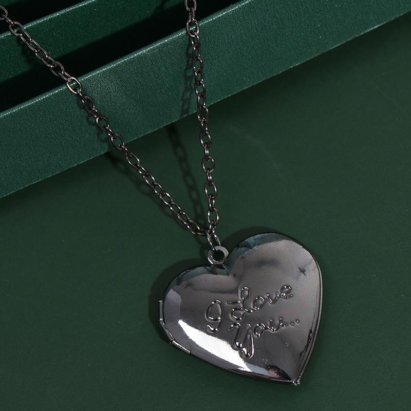 Pandantive Medalion Inimă Iubire Deschizabil Rămă Foto Lucios Colier cu Poză de Familie