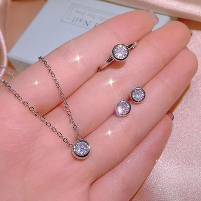 The Temperament Luxury All Matching Necklace Ring Bridal Jewelry Set