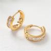 Minimalist Cross Hoop Earrings For Women Gold Color Huggie Hoops Pave AAA+ CZ X-Shape Daily Statement Jewelry for Women Party