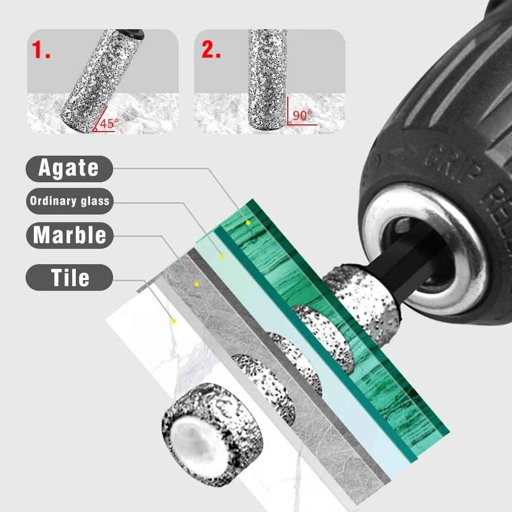 1pc /3pcs Marble Tile Hole Opener Dry-drilling Tile Drill Bit Drill Bit Grinding  Drill Bit Tool