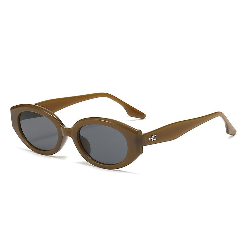 Retro small frame sunglasses personalized oval frame sunglasses street shot thin high-end sunglasses