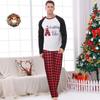 Custom Logo Family Christmas Pajamas Winter Long Sleeve Pjs Pajamas Custom Kids Pajama Set Print Top and Plaid Pants Sleepwear