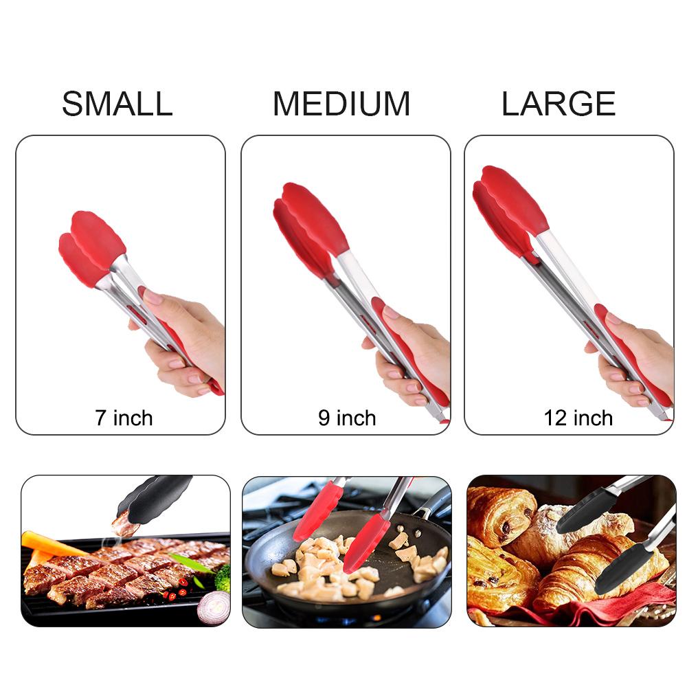 Grilling Tong Kitchen Cooking Salad Bread Serving Tong Non-Stick Barbecue Clip Clamp Stainless Steel Tools Gadgets