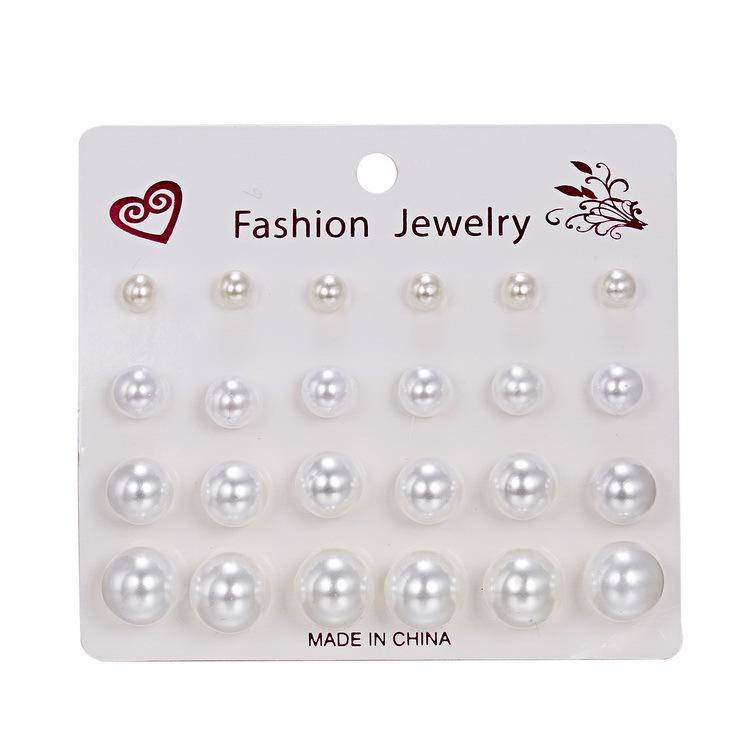 Ensemble de 12 paires de boucles d'oreilles élégantes en alliage de zirconium pour femme