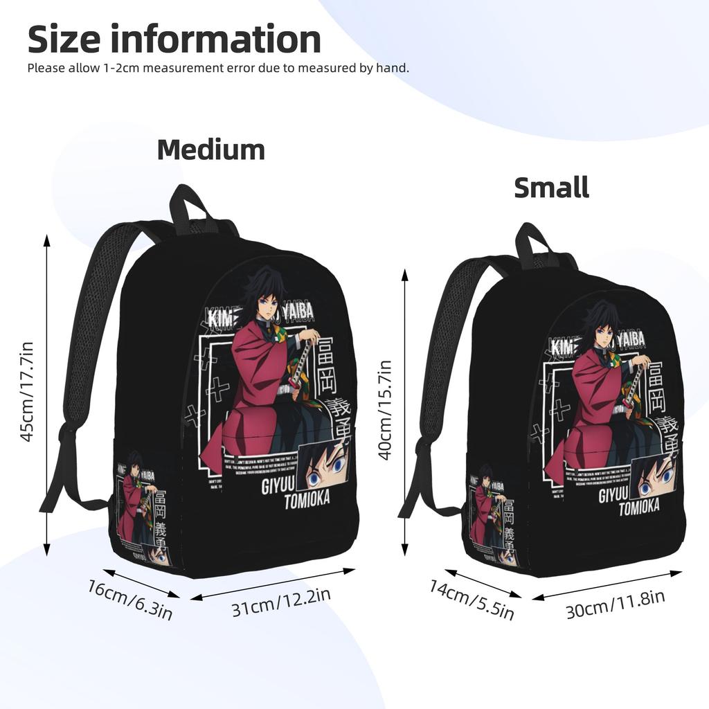 Fashion Demon Slayer Backpack Shounen Manga Mochilas High Street High School Retro Washable Rucksack