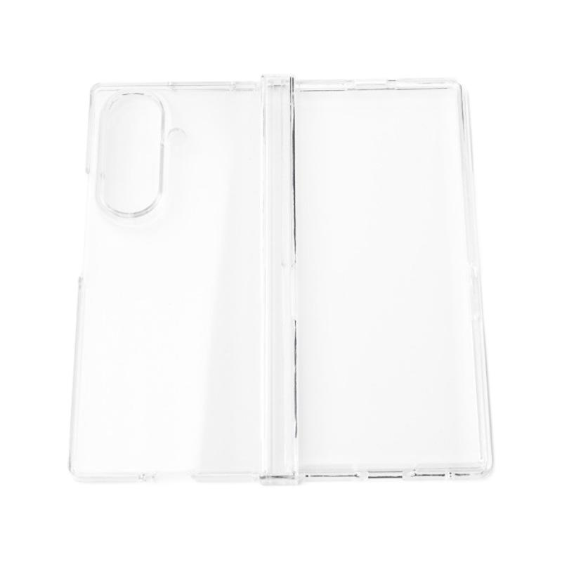 Applicable to Samsung ZFold7 folding screen mobile phone case Zfold6/5/4 simple transparent PC hinge anti-drop protective case