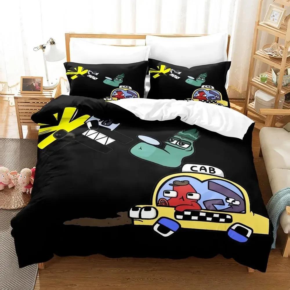 

Comforter 26 Alphabet Lore Bedding Set Cartoon Anime Three-Piece Set Adult Kid Bedroom S Enlightenment 3D Kawaii Comforter (quilt)-EU Single(135*200cm)3pcs