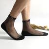 Summer Men Transparent Glass Silk Ultra-Thin Cotton Short Crew Short Socks Invisible Socks