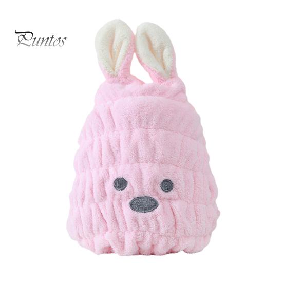 Kids Hair Towel Wrap Dry Hat Cartoon Super Soft Bunny Ears Coral Fleece Drying Microfiber Rabbit Shape Wipe Daily Use Bath