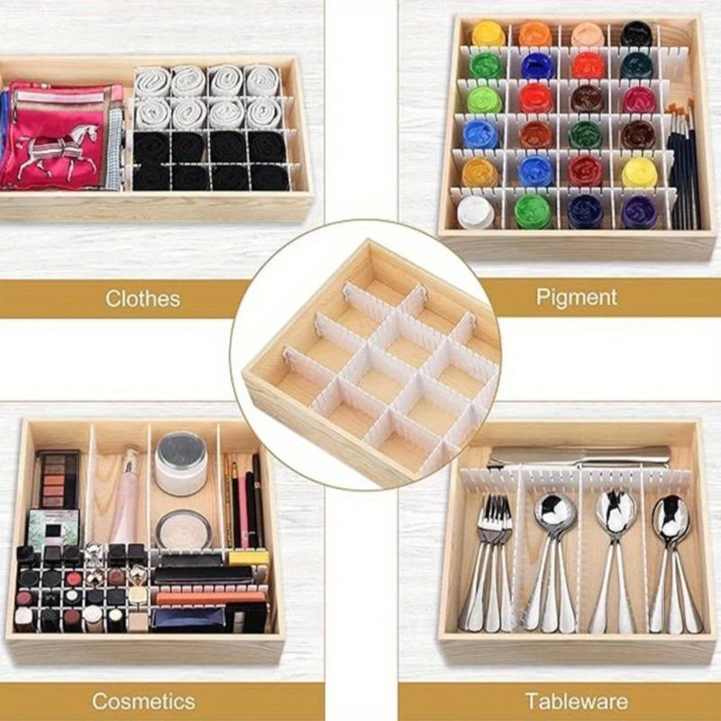4Pcs Adjustable Drawer Dividers Set Multipurpose Cabinet Organizer Dividers for Underwear Socks Cosmetics Sundries