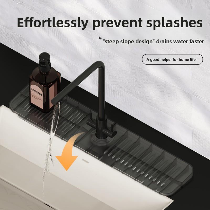 Silikon-Waschbecken transparente Armaturenunterlage, Küchenspüle Spritzschutz und rutschfeste Arbeitsplattenunterlage