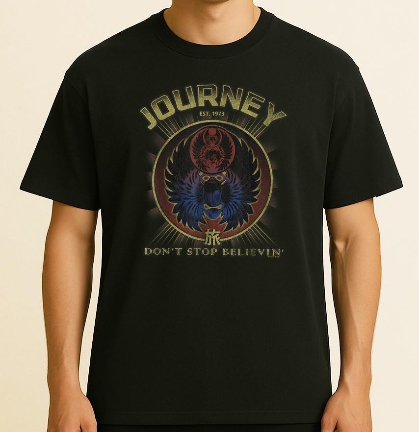Journey Gold Don t Stop Believin  Scarab Logo Vintage Band Unisex T-Shirt XXXXL