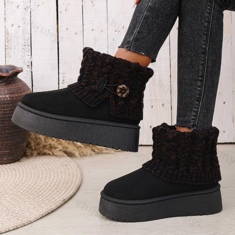 Fashion Women Snow Boots Plush Warm Anti Slip Comfortable Ankle Boots Fluffy Round Toe Platform Cotton Boots 2025 Winter Botas Mujer