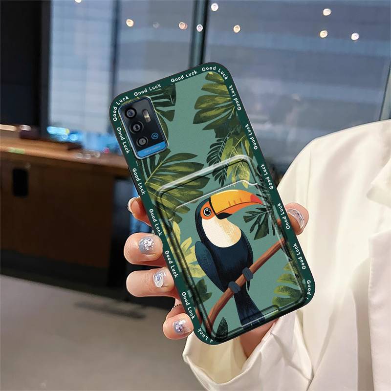 Protective Durable Phone Case For ZTE Blade A71 Dirt-resistant TPU Soft Case Full Wrap Card Slot Waterproof Cute Cartoon