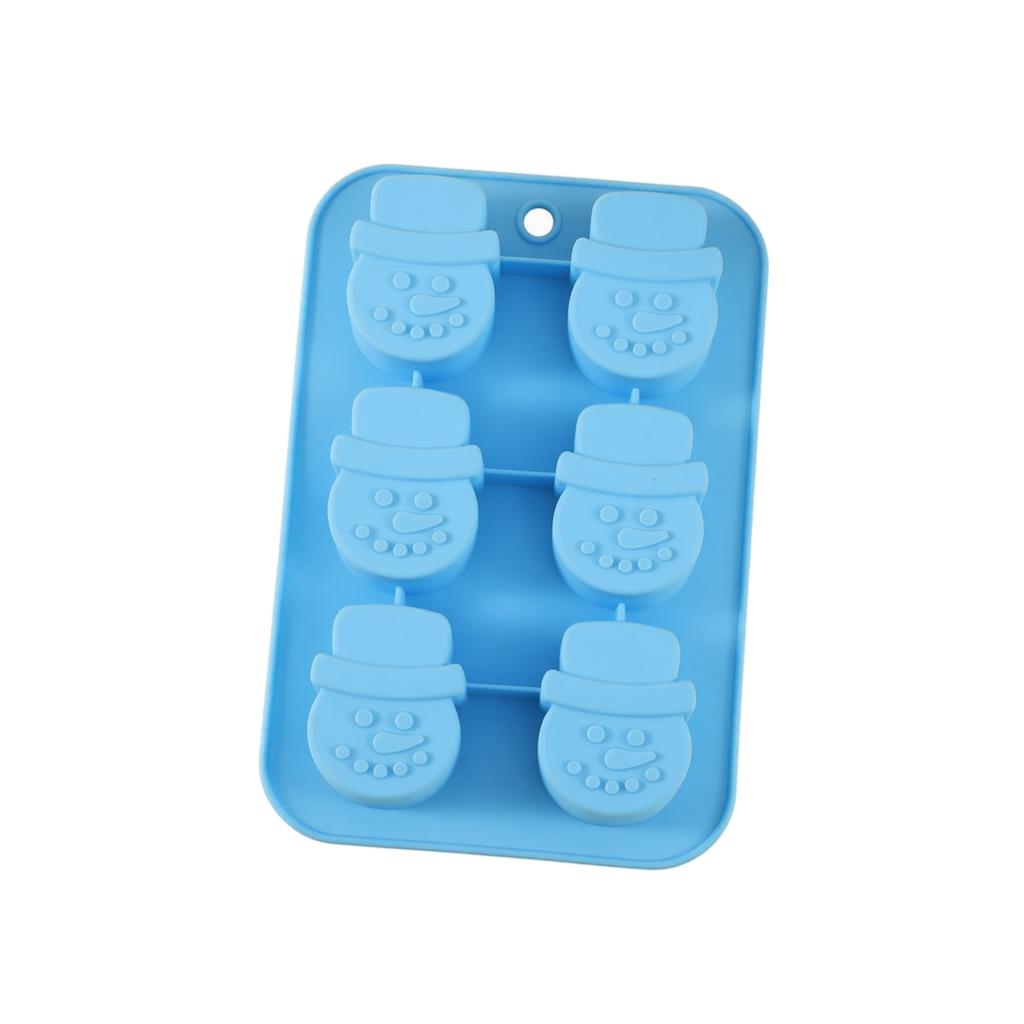 6 Cavity Snowman Silicone Baking Mold Creative DIY Cake Mold Nonstick Flexible Chocolate Fondant Mold for Baking and Candy Making