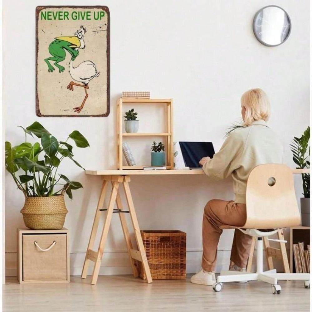 Non Mollare Mai Rana Vintage Amante Rana Metallo Poster da Parete 8x12 Pollici Decorazione Casa
