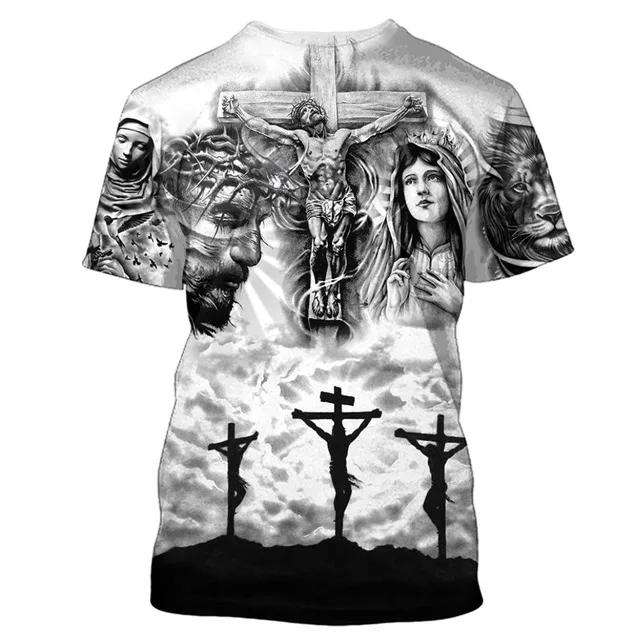 Jesus Is My Savior 3D Print Mens Womens T Shirts Fashion Cool Jesus T-shirt Summer Casual Y2k Short Sleeve Oversize Men Clothing