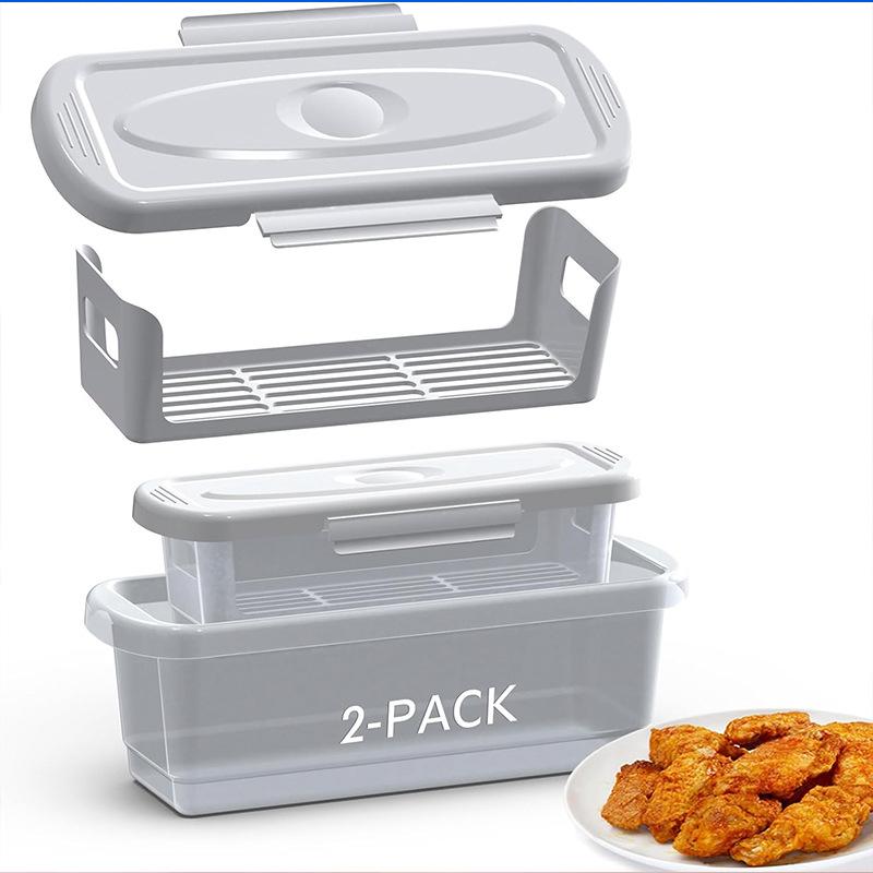 Batter Fish Breader Shaker Bowl With Breading Shaker Tray With Lids Shaker For Frying Chicken Wings Fish Onion Rings Veggies