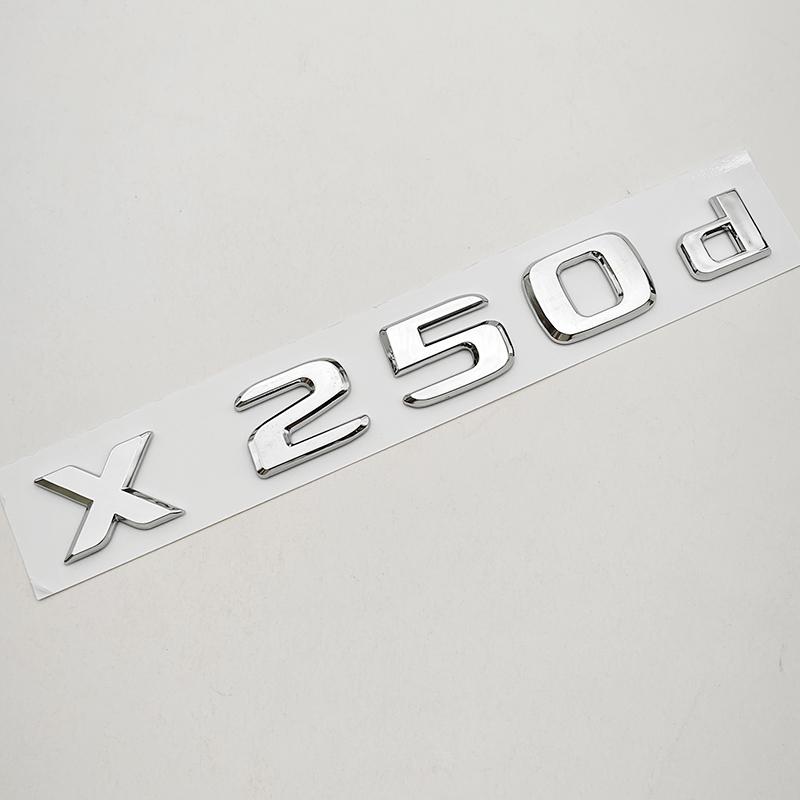 3D ABS Car Letters Rear Trunk Badge Logo X250d X350d Emblem Decals For Mercedes Benz Pickup Truck X250d X350d Tail Accessories