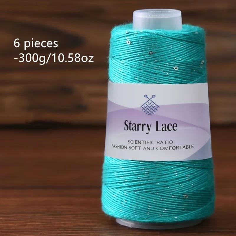 6 pezzi di filato di pizzo per lavorare a maglia e uncinetto 60% cotone 50 g/pz 175 m/pz Filato morbido e traspirante per maglioni, sciarpe, cappelli Filato per uncinetto