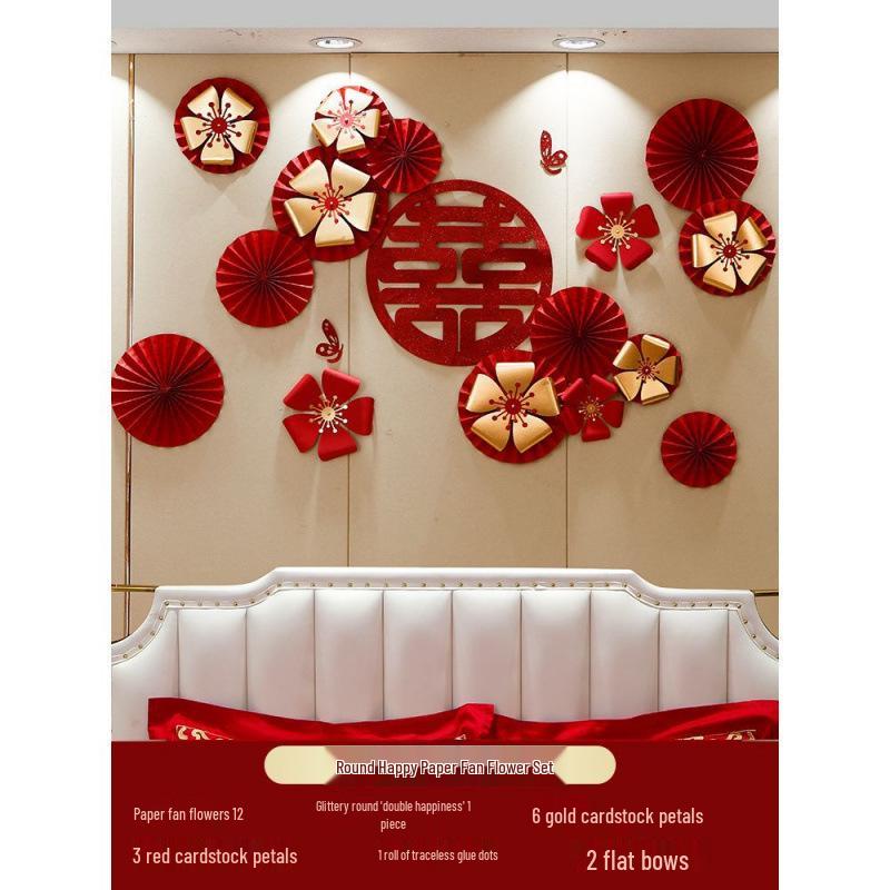 Wedding Bunting Décor Set for Bride and Groom's Room and Living Room Background