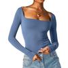 Long Sleeved Square Neck Sexy Base Shirt Long Sleeve Square-Neck Sexy Base Shirt