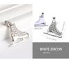 Rhinestone Ice Skating Charm for Necklace Bracelet Keychain Jewelry Making Metal White Enamel Pendants Accessories