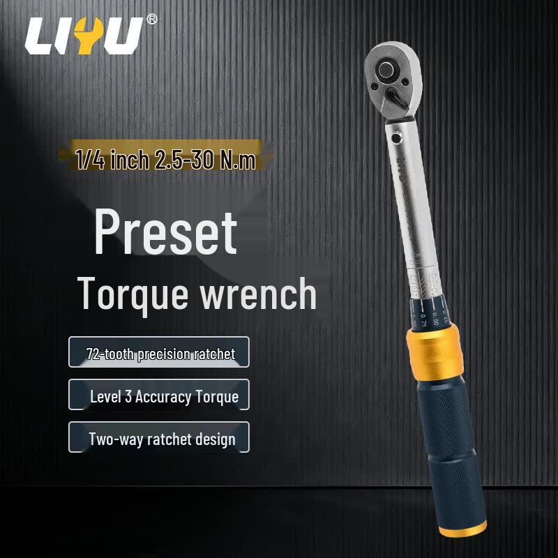 Liyu 1/4  Drive High-Precision Preset Torque Wrench