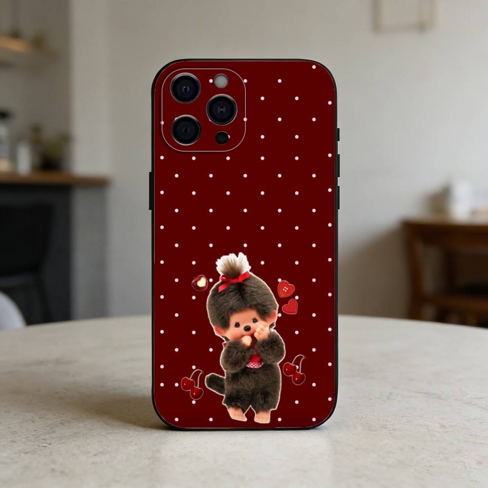 cute monchhichis     Phone Case Silicone black Soft For IPhone 17,16,15,14,13,12,11,SE,Plus Pro Max