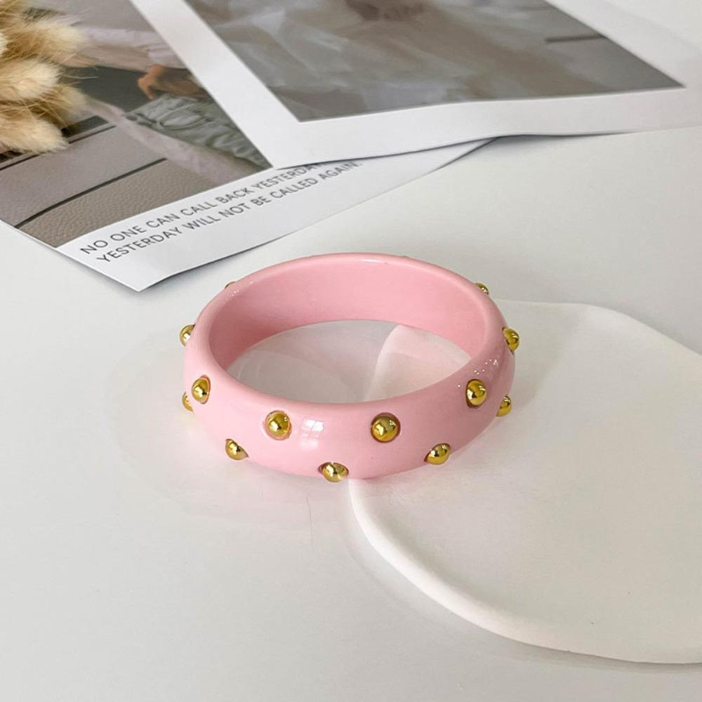 Punk Style Resin Bangle Vintage Wide Bangle Trendy Acrylic Bracelet  Women Accessories