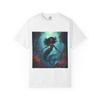 Dark-Skinned Mermaid Illustration T-shirt | Underwater Coral Scene