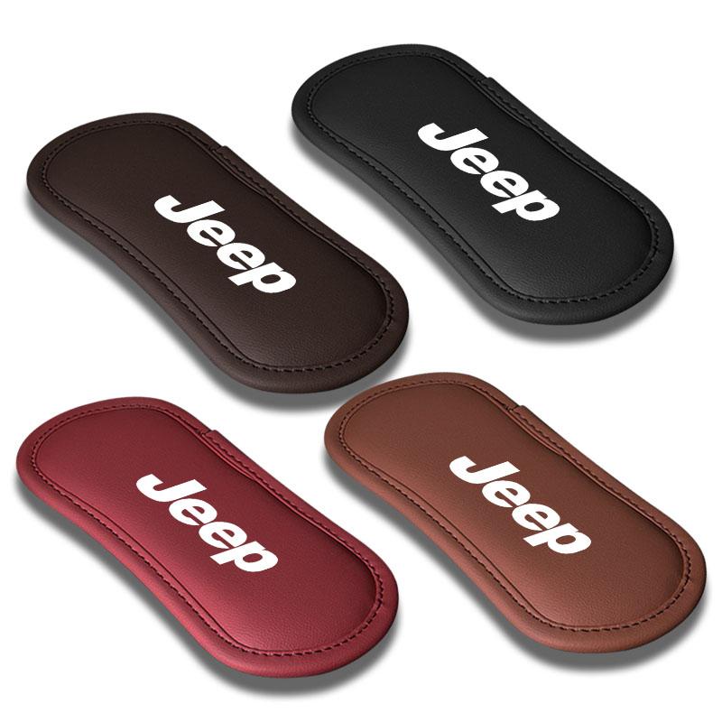 1Pcs Leather Car Pillow Car Knee Pad Elastic Memory Foam Leg Pad For Jeep Renegade Wrangler JK Grand Cherokee WJ XJ Willys Compass Command