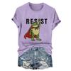 Women's Fashion Casual Printed Round Neck Short Sleeved Pullover T-Shirt Top