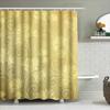 Luxury Golden Printed Shower Curtain Fabric Bathroom Decor Waterproof Home Decoration for Bathtub Yellow 3D Patterns