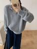 Candy-Colored Lapel Buttoned Knit Top - Women's Slimming Autumn/Winter Sweater with Niche Design