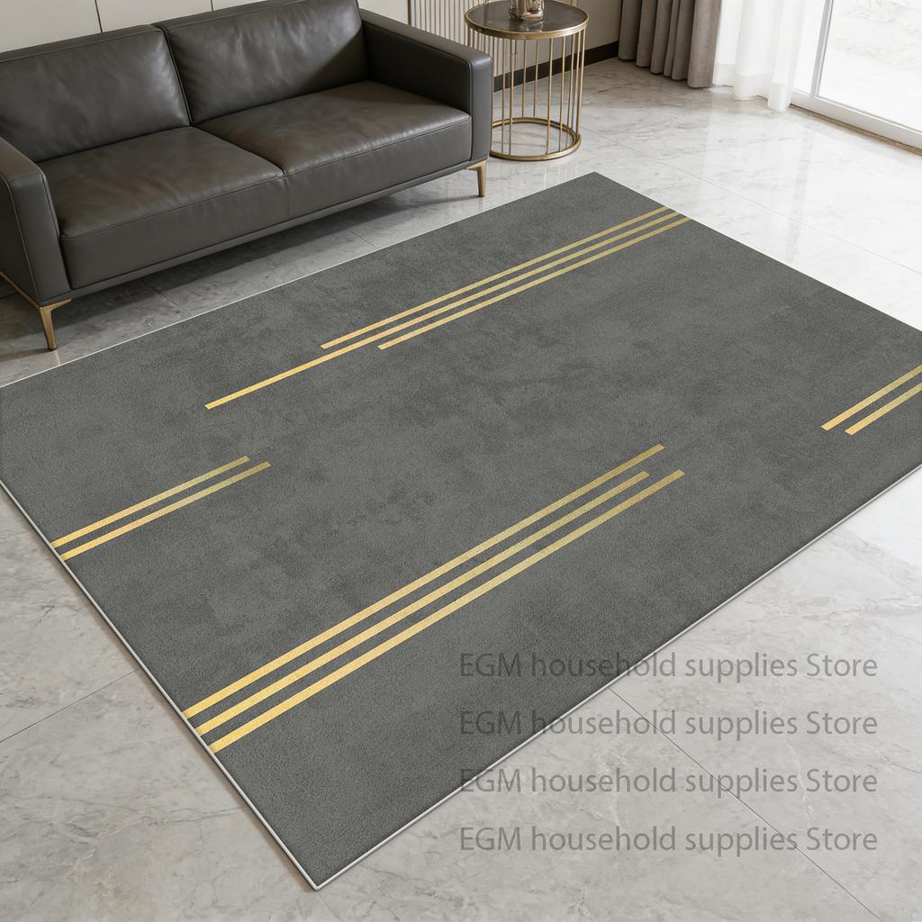 Nordic Geometric Carpet Luxury Living Room Decoration Large Area Simple Style Soft Rug Bedroom Non-slip Floor Mat Easy Cleaning