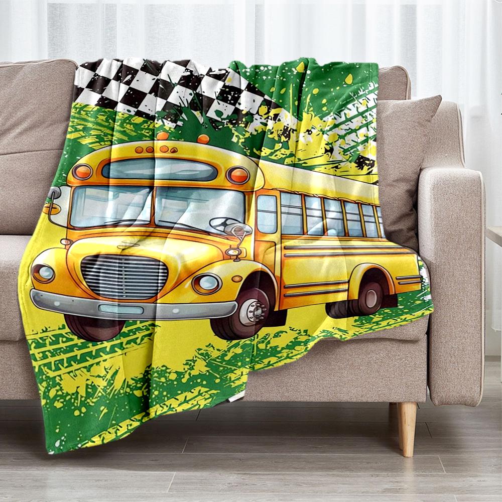 Car Theme Printed Blanket - Perfect for Couch, Bed, Travel & Outdoor Use | Machine Washable, Cozy & Durable.