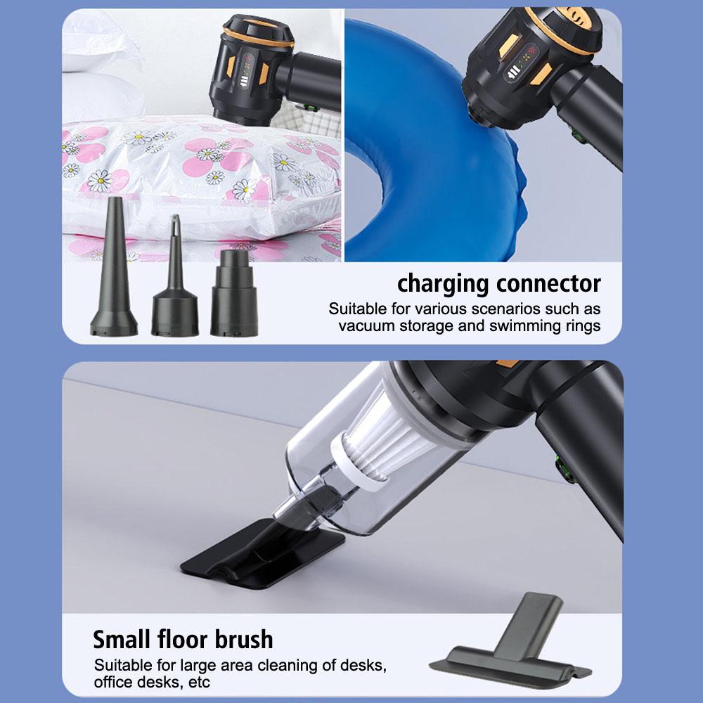 Portable Vacuum Cleaner 8PCS Brushes Nozzles Cordless 4 In 1 Electric Inflator Blowing Suction LED Indicator Air Duster Handheld