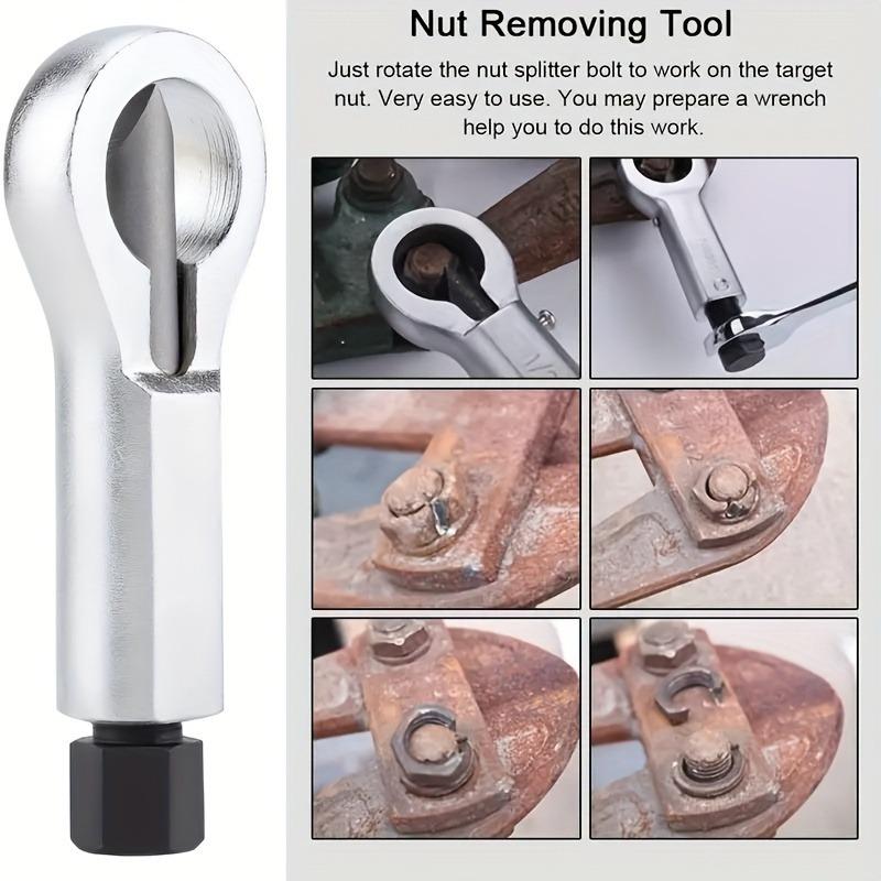 1pc Nut Screw Splitter Set Remover Tools, Rusted Nut Breaker, Steel Nut Remover Extractor, Manual Pressure Nut Cracker Metal Splitter