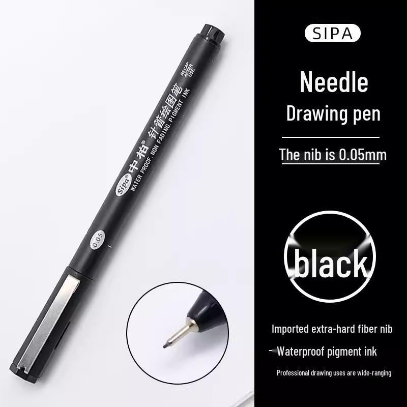Zhongbai Waterproof Fine Liner Pen Set, 0.05-0.8 mm, for Drawing, Manga, and Hand-Painting.