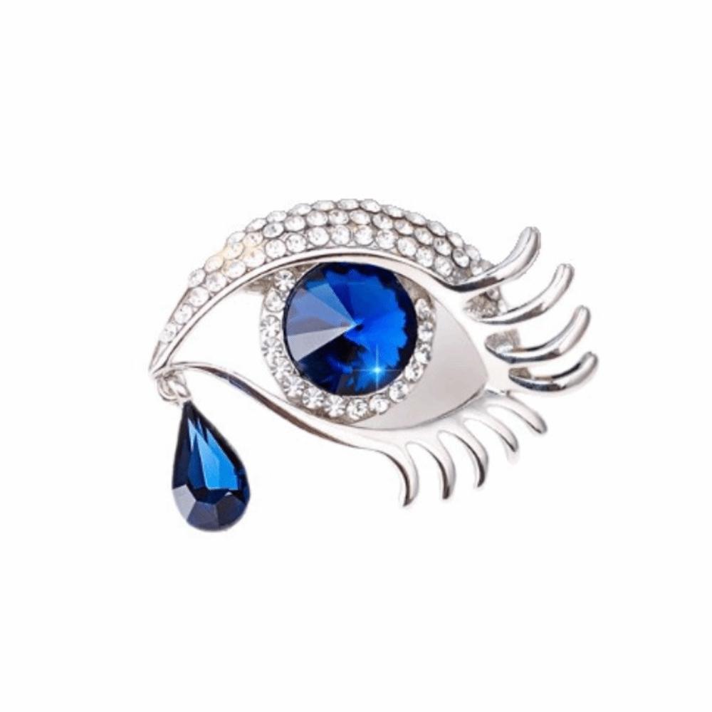 Crystal Pendant Devil Eye Brooch Pin Hollow Out Banquet Clothes Pin Clothes Accessories